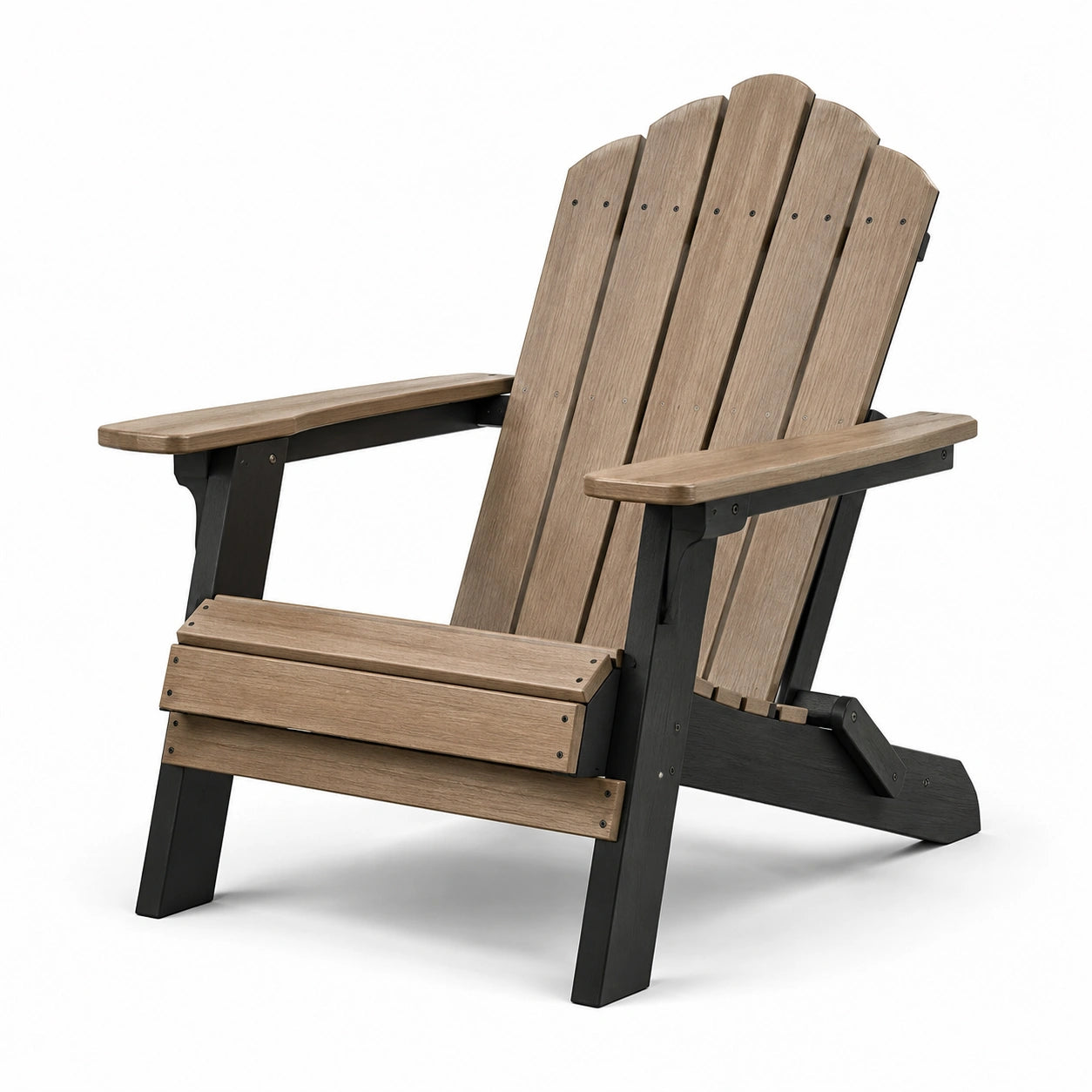 Adirondackstuhl Polyethylen Stahl Braun/Schwarz