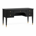 Schwarzer Schreibtisch aus Holz mit goldenen Details 150cm x 60cm x 75cm