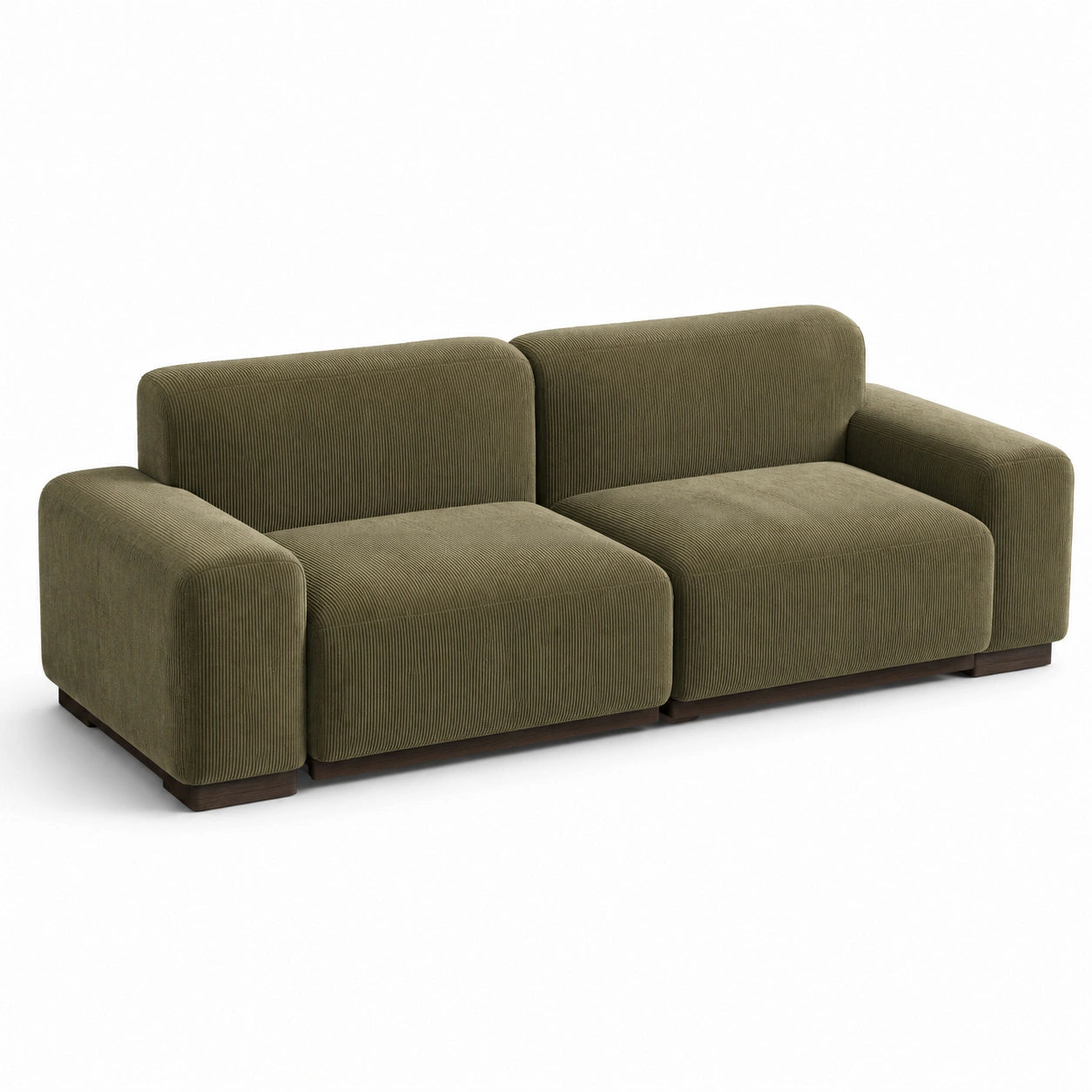 Zweisitzer Sofa aus Cordstoff Grün 200cm