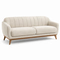 3-Sitzer Sofa Bouclé Stoff Holz Beige 200cm