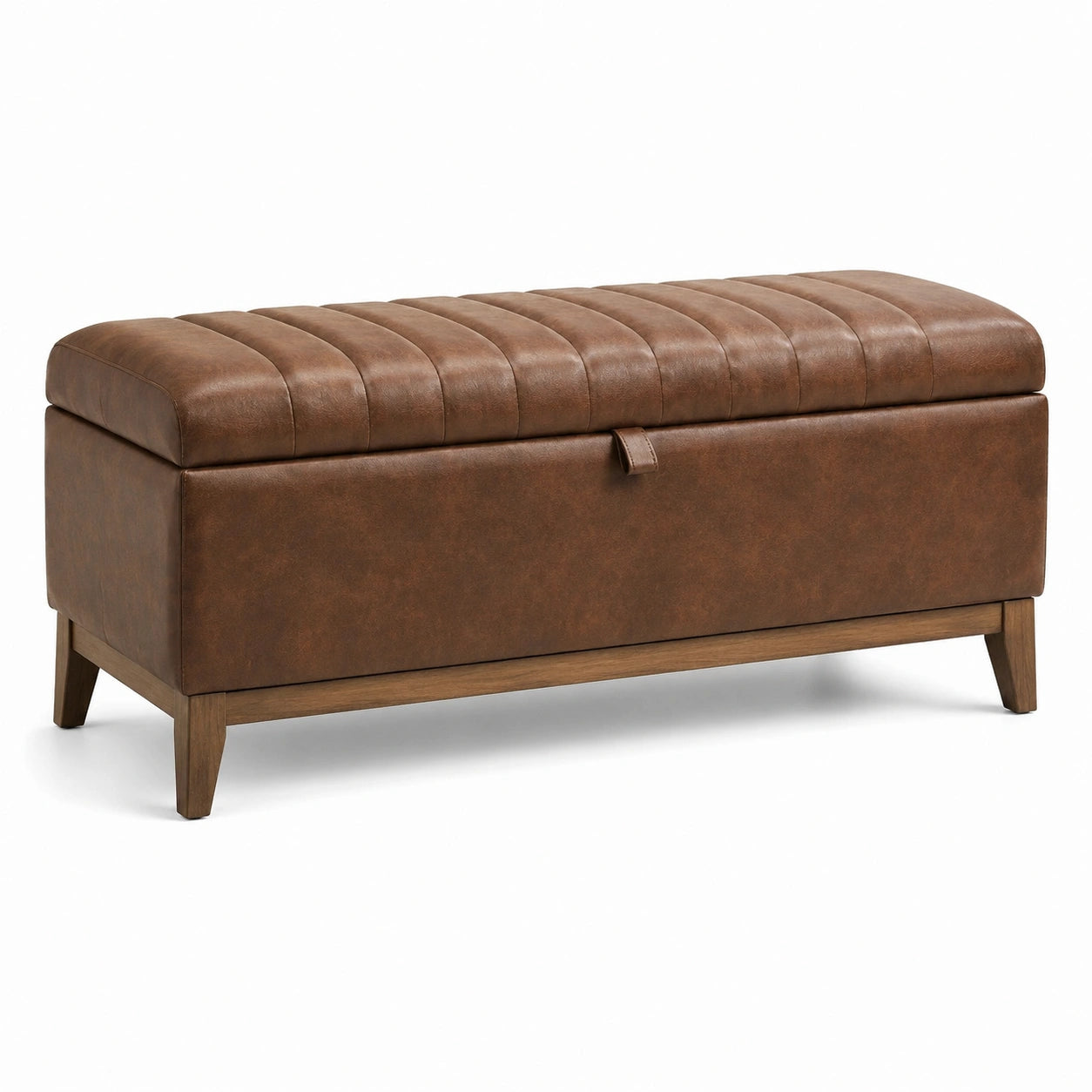 Kunstleder Aufbewahrungsbank Braun 120x40x45cm