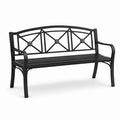 Metall Gartenbank Schwarz 128cm