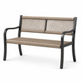 Aluminium Gartenbank mit Polyesterseil 120 cm Beige