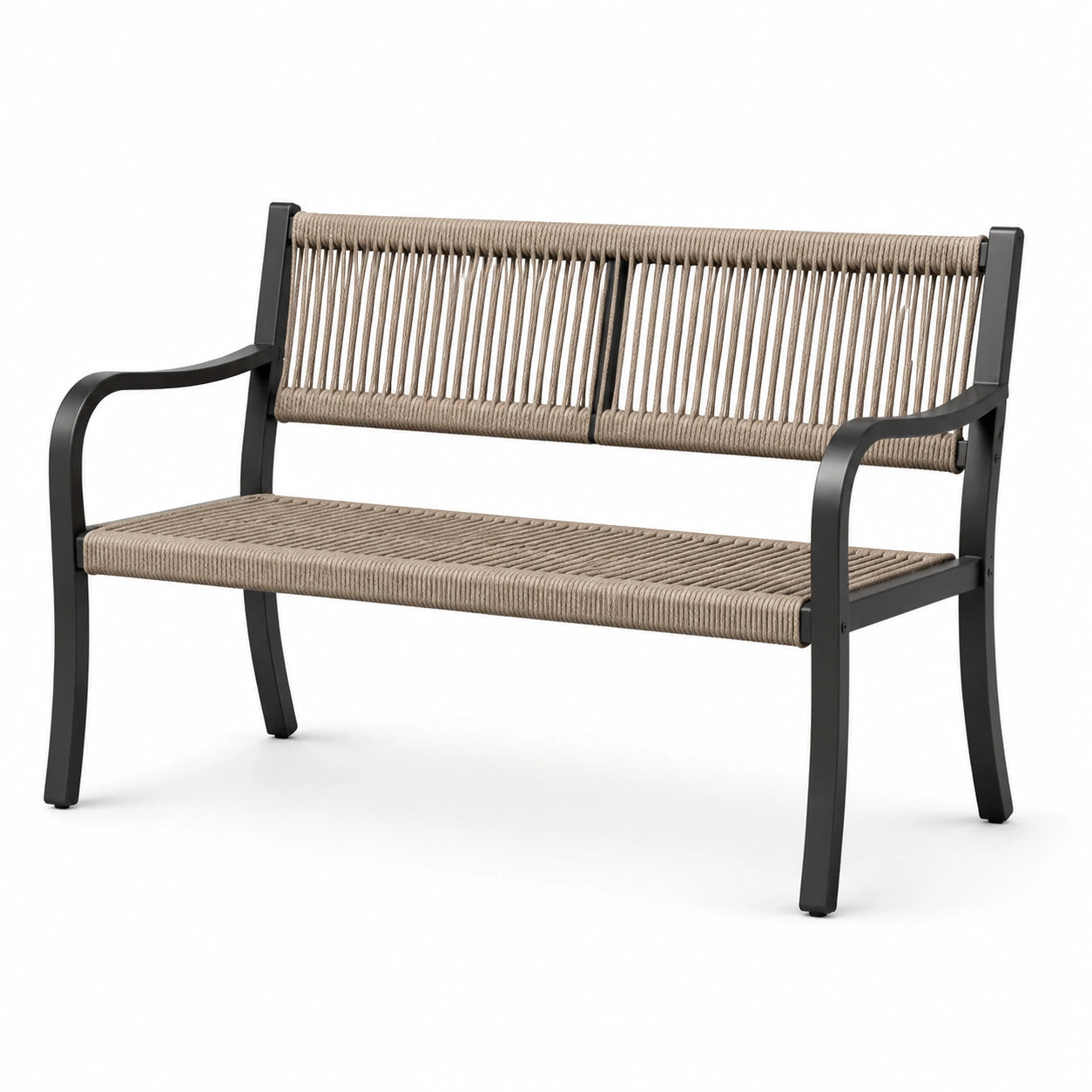 Aluminium Gartenbank mit Polyesterseil 120 cm Beige