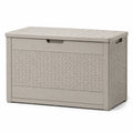 Aufbewahrungsbox aus Kunststoff in Rattan-Optik, 117x45x57cm, Hellgrau