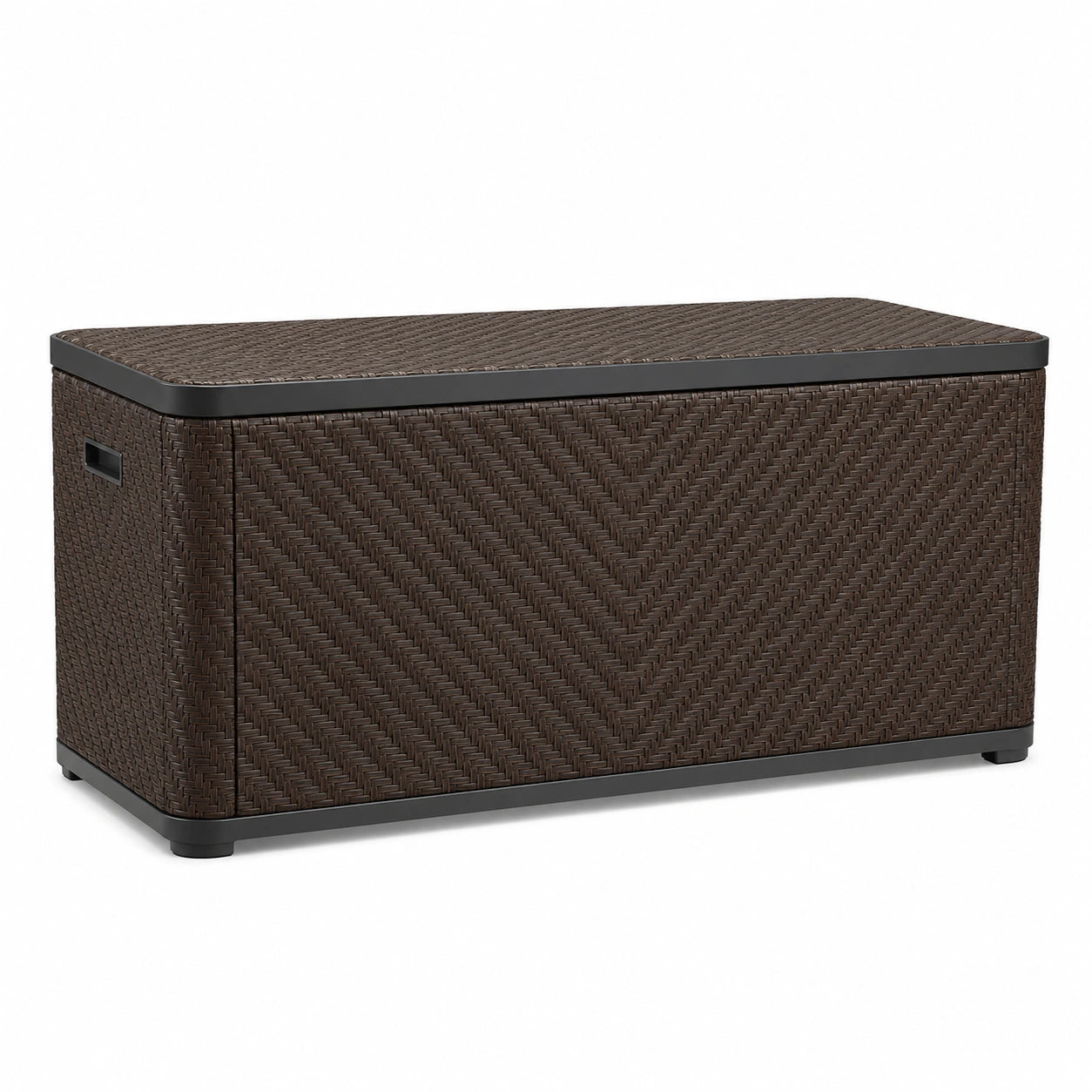 Kunststoff-Aufbewahrungsbox in Rattanoptik Braun 120x60x50 cm
