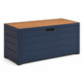 Gartenbox mit Holzoptik Oberfläche, Polypropylen, Blau, 120x60x50 cm