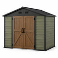 Gartenhaus aus Stahl und Holzoptik 270x200x210 cm Grün/Braun