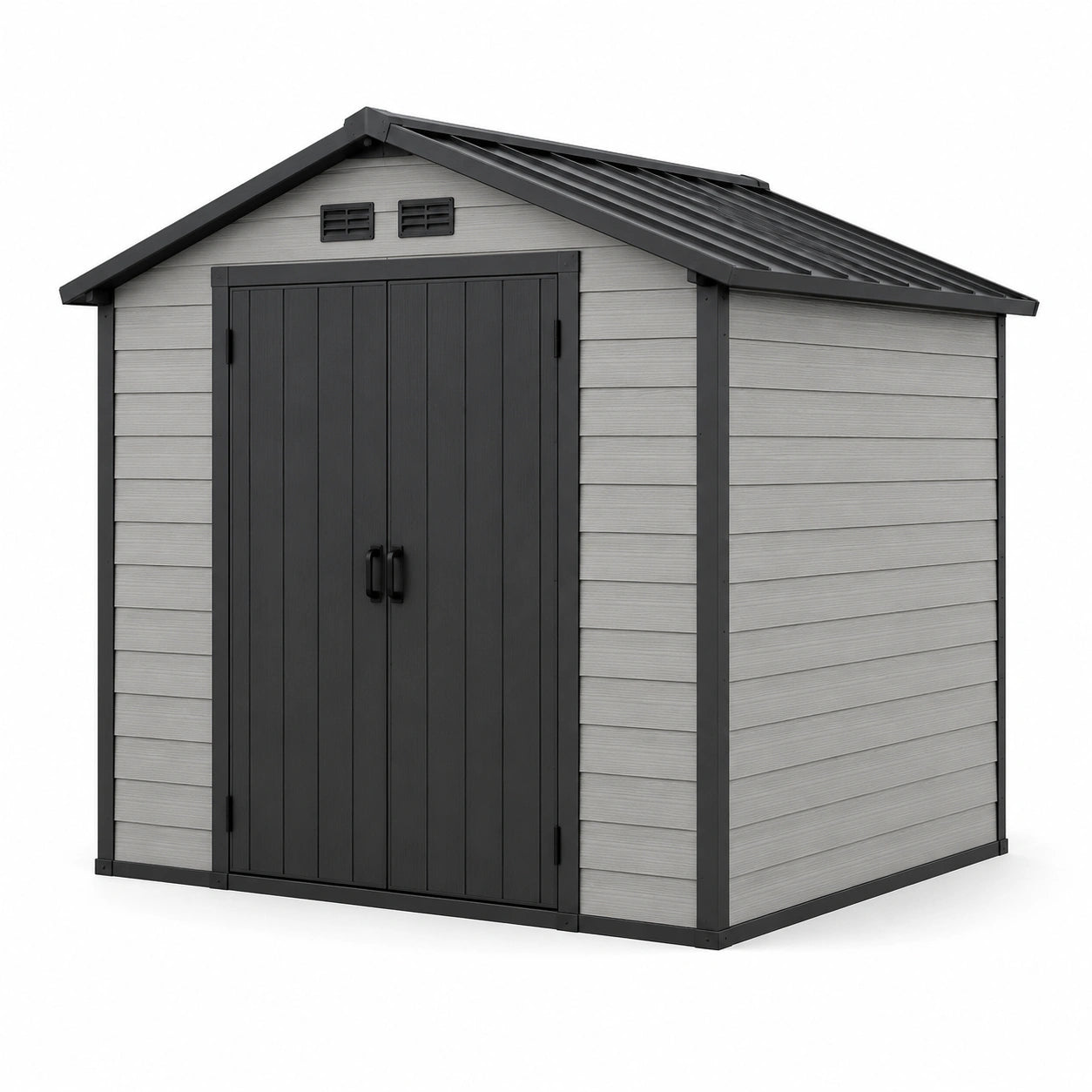 Gartenhaus Kunststoff 185x152x226 cm Polyethylen Grau/Anthrazit