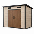 Gartenhaus aus Stahlrahmen und Polypropylen Paneel Braun/Beige
