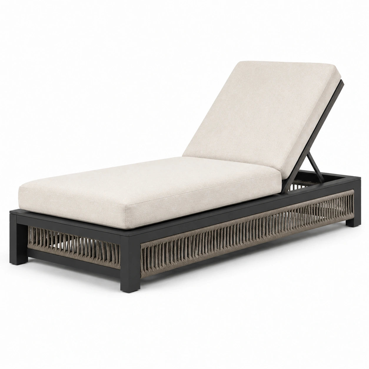 Gartenliege Aluminium Polyester Beige