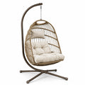 Rattan Hängesessel mit Metallgestell Braun/Beige