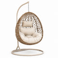 Hängesessel aus PE-Rattan mit Kissen Beige